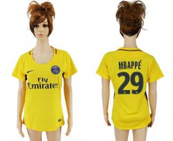 Women's Paris Saint-Germain #29 Mbappe Away Soccer Club Jersey