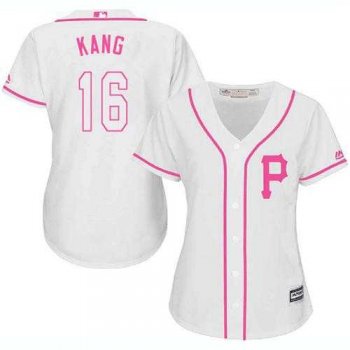 Women's Pittsburgh Pirates #16 Jung-ho Kang White Pink Fashion Stitched MLB Jersey