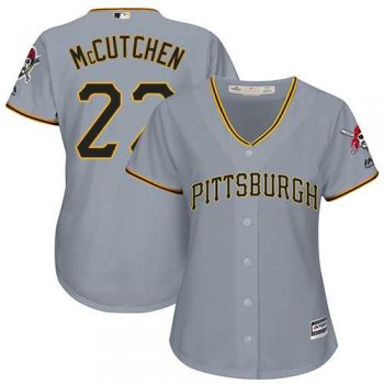 Women's Pittsburgh Pirates #22 Andrew McCutchen Grey Road Stitched MLB Jersey