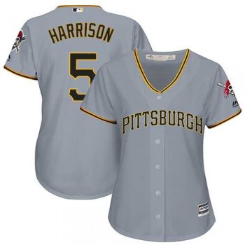 Women's Pittsburgh Pirates #5 Josh Harrison Grey Road Stitched MLB Jersey