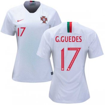 Women's Portugal #17 G.Guedes Away Soccer Country Jersey