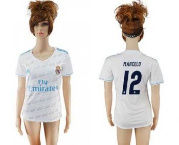 Women's Real Madrid #12 Marcelo Home Soccer Club Jersey