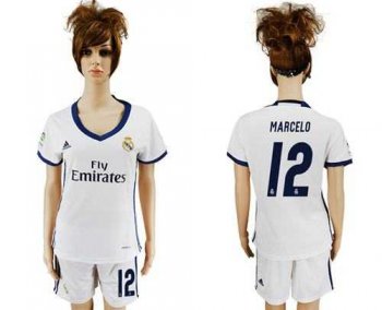 Women's Real Madrid #12 Marcelo Home Soccer Club Jersey