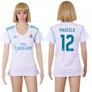 Women's Real Madrid #12 Marcelo Home Soccer Club Jersey