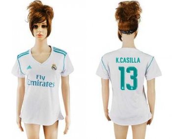 Women's Real Madrid #13 K.Casilla Home Soccer Club Jersey