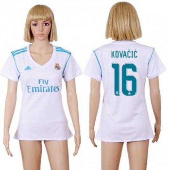 Women's Real Madrid #16 Kovacic Home Soccer Club Jersey