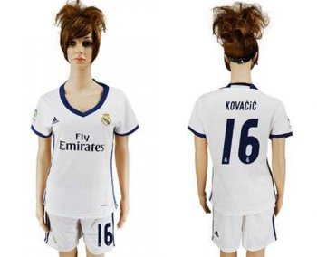 Women's Real Madrid #16 Kovacic Home Soccer Club Jersey