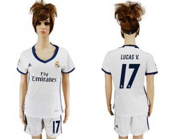 Women's Real Madrid #17 Lucas V. Home Soccer Club Jersey