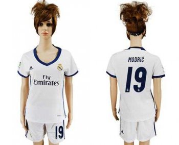 Women's Real Madrid #19 Modric Home Soccer Club Jersey