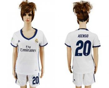 Women's Real Madrid #20 Asensio Home Soccer Club Jersey