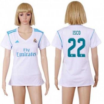 Women's Real Madrid #22 Isco Home Soccer Club Jersey