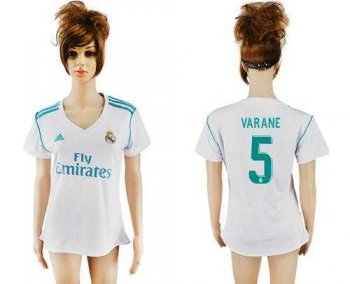 Women's Real Madrid #5 Varane Home Soccer Club Jersey