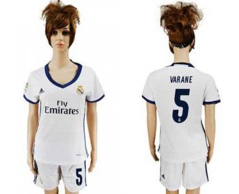 Women's Real Madrid #5 Varane Home Soccer Club Jersey