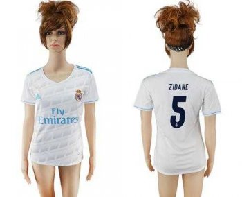 Women's Real Madrid #5 Zidane Home Soccer Club Jersey