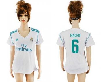 Women's Real Madrid #6 Nacho Home Soccer Club Jersey