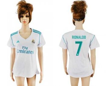 Women's Real Madrid #7 Ronaldo Home Soccer Club Jersey