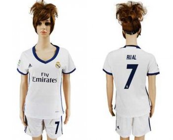 Women's Real Madrid #7 Rual Home Soccer Club Jersey