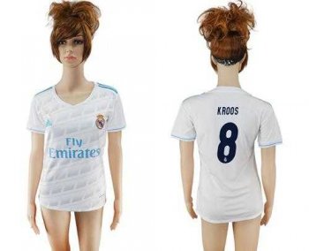 Women's Real Madrid #8 Kroos Home Soccer Club Jersey