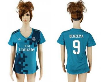 Women's Real Madrid #9 Benzema Sec Away Soccer Club Jersey