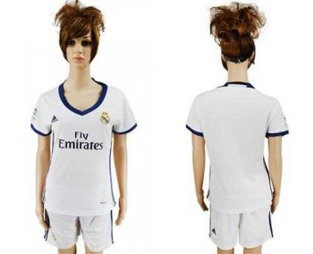 Women's Real Madrid Blank Home Soccer Club Jersey