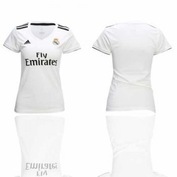 Women's Real Madrid Blank Home Soccer Club Jersey