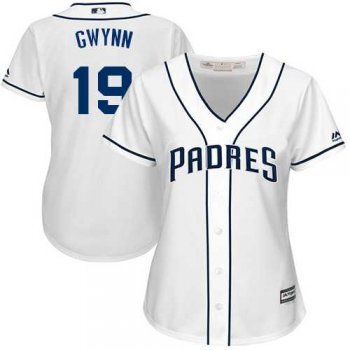 Women's San Diego Padres #19 Tony Gwynn White Home Stitched MLB Jersey