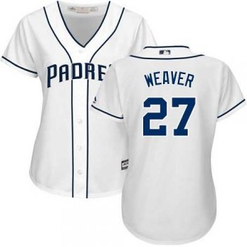 Women's San Diego Padres #27 Jered Weaver White Home Stitched MLB Jersey