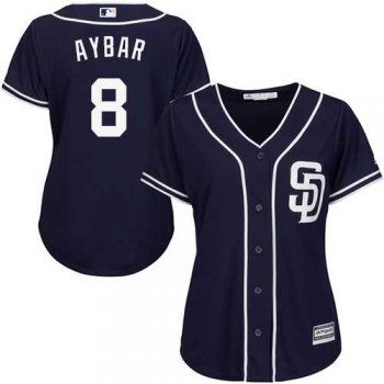 Women's San Diego Padres #8 Erick Aybar Navy Blue Alternate Stitched MLB Jersey