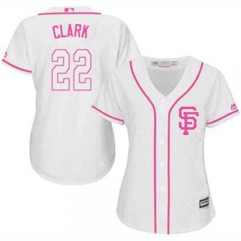 Women's San Francisco Giants #22 Will Clark White Pink FashionStitched MLB Jersey