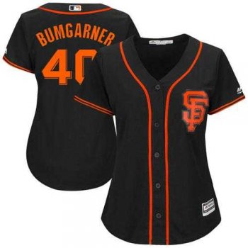 Women's San Francisco Giants #40 Madison Bumgarner Black Alternate Stitched MLB Jersey