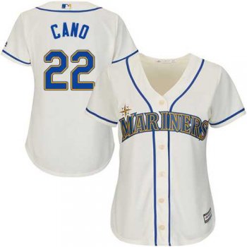 Women's Seattle Mariners #22 Robinson Cano Cream Alternate Stitched MLB Jersey