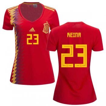 Women's Spain #23 Reina Red Home Soccer Country Jersey