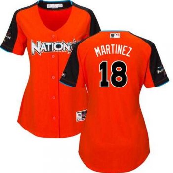 Women's St.Louis Cardinals #18 Carlos Martinez Orange 2017 All-Star National League Stitched MLB Jersey