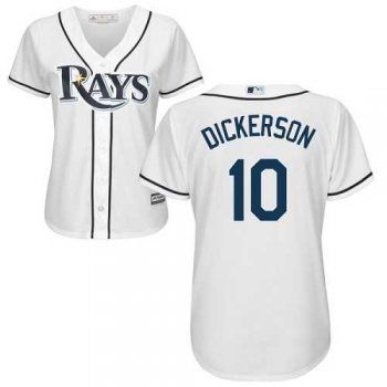 Women's Tampa Bay Rays #10 Corey Dickerson White Home Stitched MLB Jersey