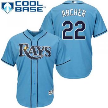 Women's Tampa Bay Rays #22 Chris Archer Light Blue Alternate Stitched MLB Jersey