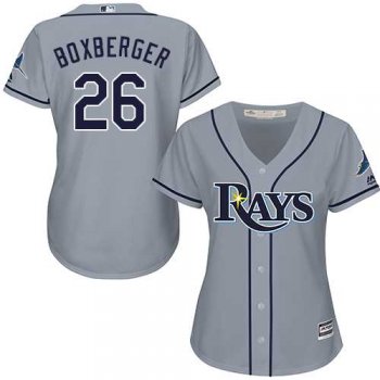 Women's Tampa Bay Rays #26 Brad Boxberger Grey Road Stitched MLB Jersey