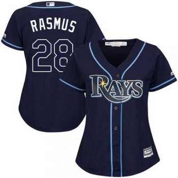 Women's Tampa Bay Rays #28 Colby Rasmus Dark Blue Alternate Stitched MLB Jersey