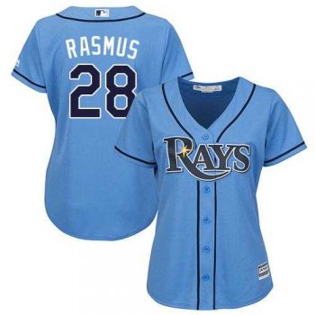 Women's Tampa Bay Rays #28 Colby Rasmus Light Blue Alternate Stitched MLB Jersey