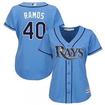 Women's Tampa Bay Rays #40 Wilson Ramos Light Blue Alternate Stitched MLB Jersey