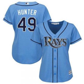 Women's Tampa Bay Rays #49 Tommy Hunter Light Blue Alternate Stitched MLB Jersey