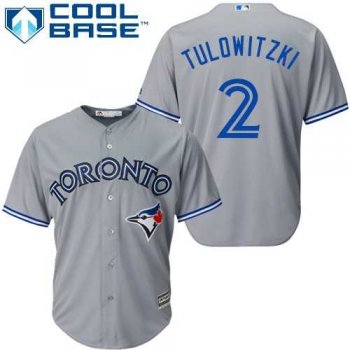 Women's Toronto Blue Jays #2 Troy Tulowitzki Grey Road Stitched MLB Jersey