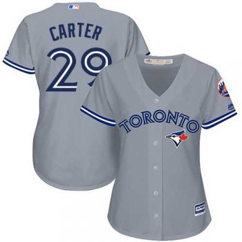 Women's Toronto Blue Jays #29 Joe Carter Grey Road Stitched MLB Jersey