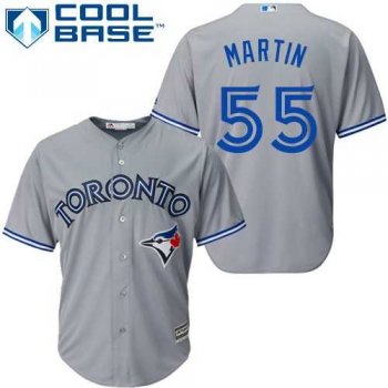 Women's Toronto Blue Jays #55 Russell Martin Grey Road Stitched MLB Jersey