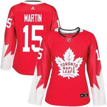 Women's Toronto Maple Leafs #15 Matt Martin Red Alternate Stitched NHL Jersey