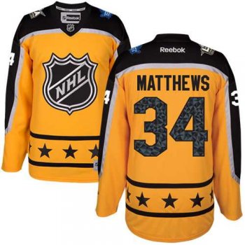 Women's Toronto Maple Leafs #34 Auston Matthews Yellow 2017 All-Star Atlantic Division Stitched NHL Jersey