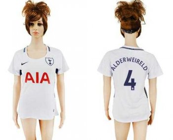 Women's Tottenham Hotspur #4 Alderweireld Home Soccer Club Jersey