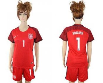 Women's USA #1 Howard Away Soccer Country Jersey