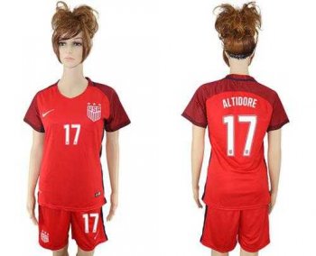 Women's USA #17 Altidore Away Soccer Country Jersey