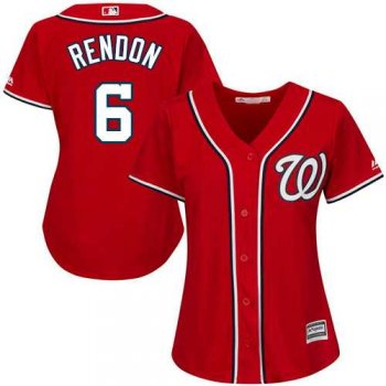 Women's Washington Nationals #6 Anthony Rendon Red Alternate Stitched MLB Jersey