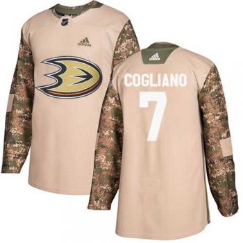 Youth Adidas Anaheim Ducks #7 Andrew Cogliano Camo Authentic 2017 Veterans Day Stitched NHL Jersey